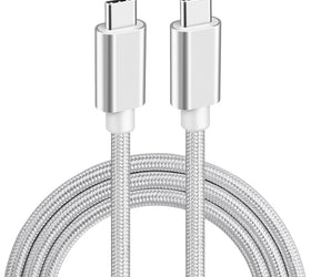 NÖRDIC 2m USB3.2 Gen2 SuperSpeed USB 10Gbps USB-C till C nylonflätad kabel med Power Delivery 100W, 4K60Hz video och Emarker