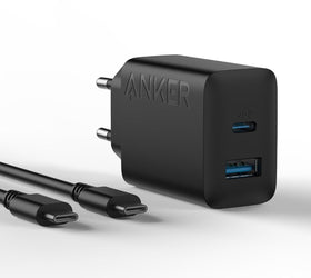 ANKER USB-C Charger 2 port 1xUSB-C 1xUSB-A 20W Fast Charging with 150cm USB cable