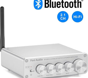 Fosi Audio BT30D-S Bluetooth 5.0 Stereo Audio Receiver Förstärkare 2.1 Channel Mini Hi-Fi Class D Integrated Amp 2X50 Watt