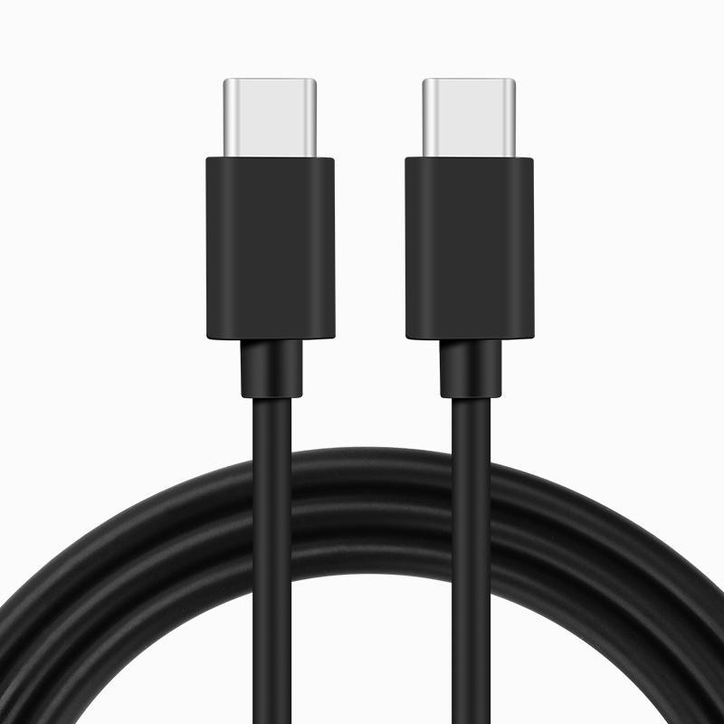 NÖRDIC 1m USB 2.0 USB-C till C kabel för iPhone 15/15 Pro/15 Plus/15 Pro Max 3A 480Mbps 60W svart