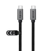 NÖRDIC 1m USB 3.2 Gen 2 USB-C till C nylonflätad kabel PD3.1 240W 20G 4K60Hz grå