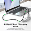 NÖRDIC 1m USB4 USB-C till C nylonflätad kabel PD3.1 240W 40G 8K60Hz 4K240Hz grå