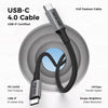 NÖRDIC 1m USB4 USB-C till C nylonflätad kabel PD3.1 240W 40G 8K60Hz 4K240Hz grå