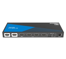 NÖRDIC 8K HDMI 2.1 eARC/ARC matrix switch 4x2 med extraktor Toslink & Stereo, HDMI CEC, Dolby Atmos/Digital Plus, DTS Master