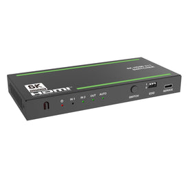 NÖRDIC 8K HDMI 2.1 Switch och Extraktor 2 till 1 8K60Hz 4K120Hz CEC HDR Dolby Atmos, True HD, Digital Plus, DTS-HD Master