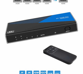 NÖRDIC HDMI 2.1 Switch 4 till 1 8K60Hz 4K120Hz CEC HDR Dolby Atmos, True HD, Digital Plus, DTS-HD Master