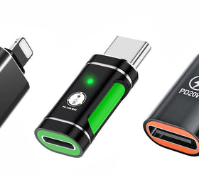 NÖRDIC Lightning till USB-A/C adapter kit 3-pack