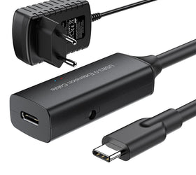 aktiv 15m USB-C 3.0 SuperSpeed 5Gbps förlängningskabel hane till hona