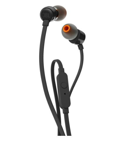 JBL Tune 110 In-Ear hörlurar med mikrofon, svart, JBLT110BLK