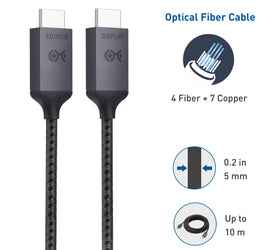 Cable Matters certifierad Ultra High Speed HDMI2.1 aktiv AOC optisk fiberkabel 10m 8K 60Hz 4K 120Hz 48Gbps Dynamic HDR, eARC, VRR kompatibel RTX3080