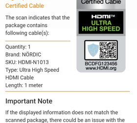 NÖRDIC CERTIFIED CABLES 1m Ultra High Speed HDMI 2.1 8K 60Hz 4K 120Hz 48Gbps Dynamic HDR eARC VRR nylonflätad kabel guldpläterade kontakter