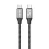 NÖRDIC 1,5m USB4 USB-C till C nylonflätad kabel PD3.1 med 240W snabbladdning 40G 8K60Hz 4K120Hz 5K60Hz 2x4K60Hz med Emarker kompatibel med Thunderbolt 4 och 3